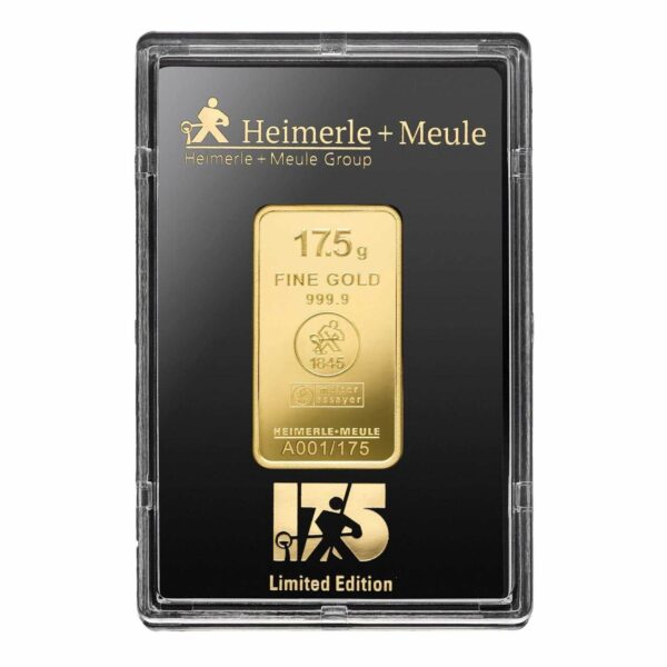 17.5g gold bar - Heimerle + Meule front side