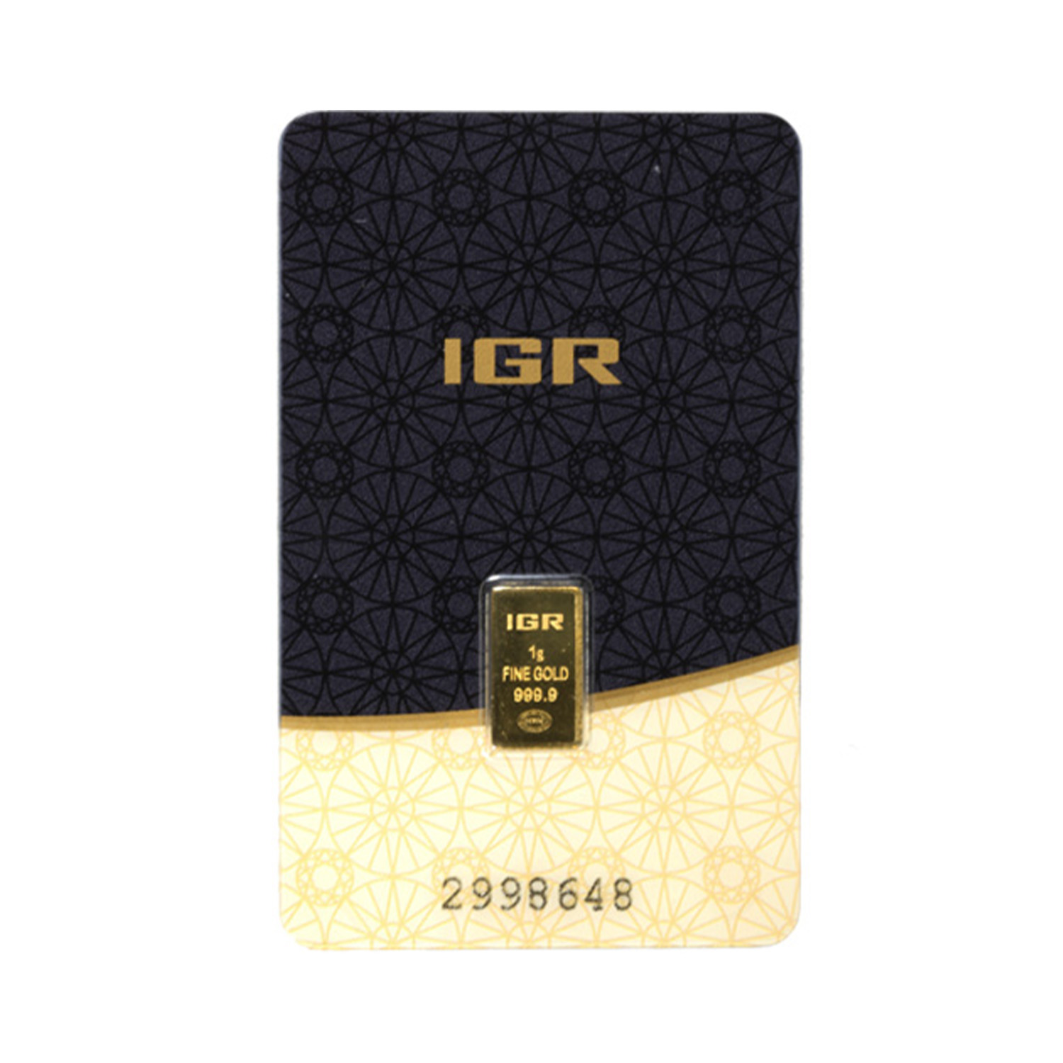 1g gold bar - IGR packaging front