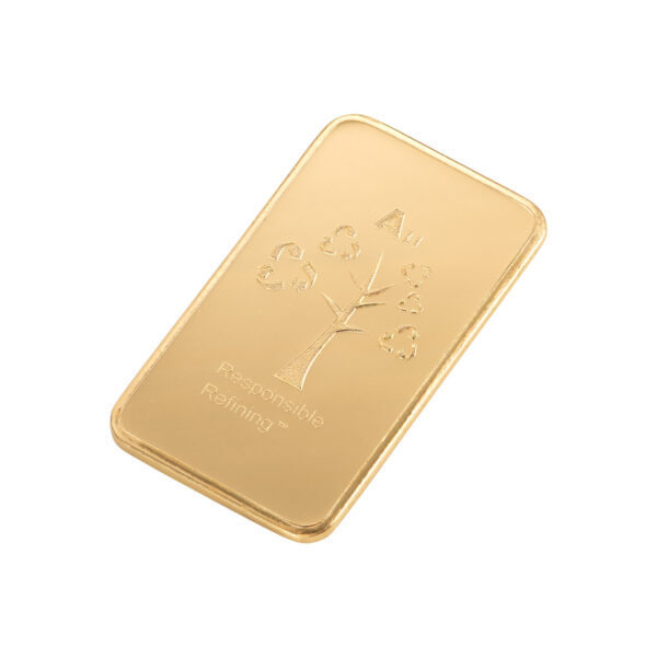 1g Metalor gold bar - reverse side
