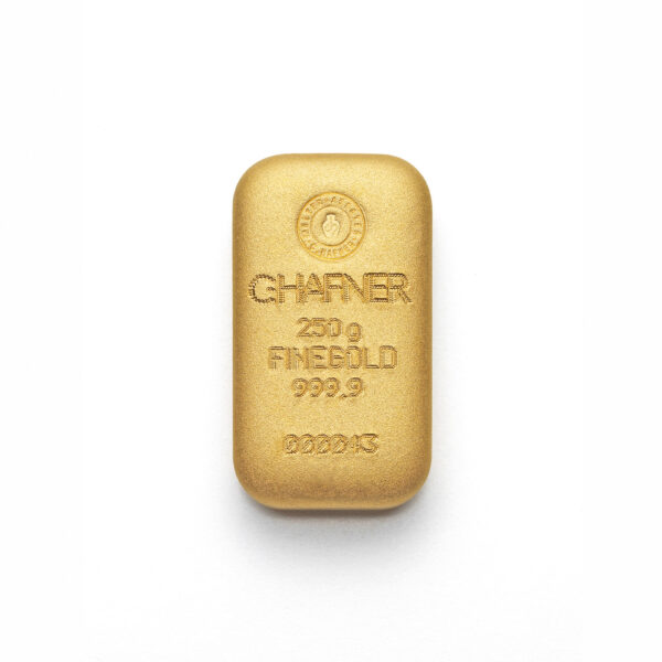 250g cast gold bar - C.Hafner bar front side