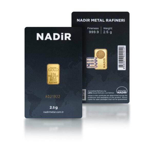 2.5g gold bar - Nadir front - back