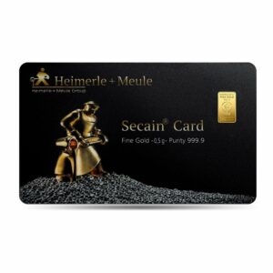0,5g Goldbarren Geschenkkarte Heimerle + Meule Vorderseite