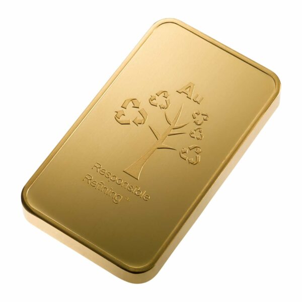 100g Metalor gold bar - reverse side