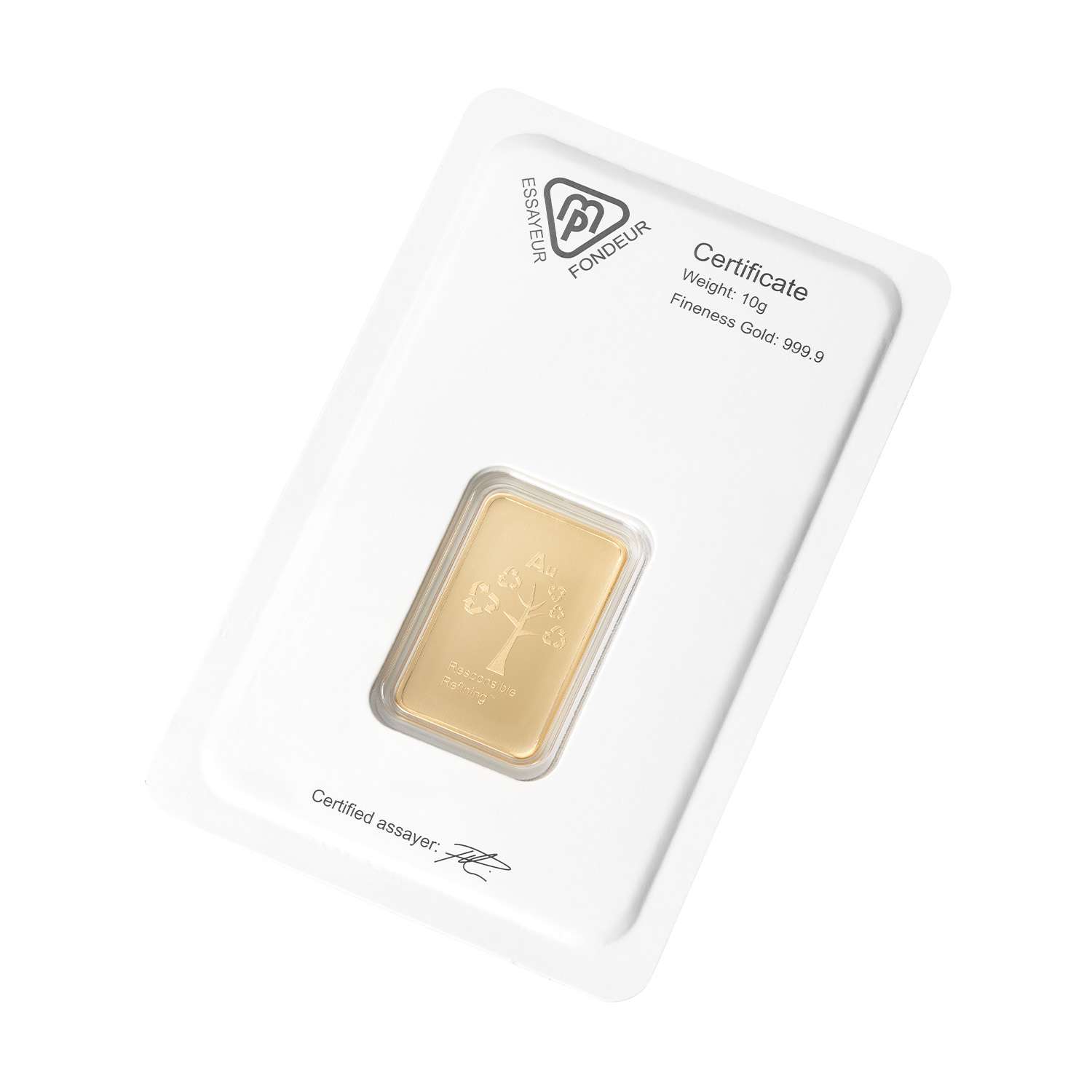 10g Metalor gold bar - reverse packaging