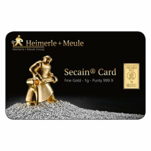 1g Goldbarren Geschenkkarte Heimerle + Meule Vorderseite