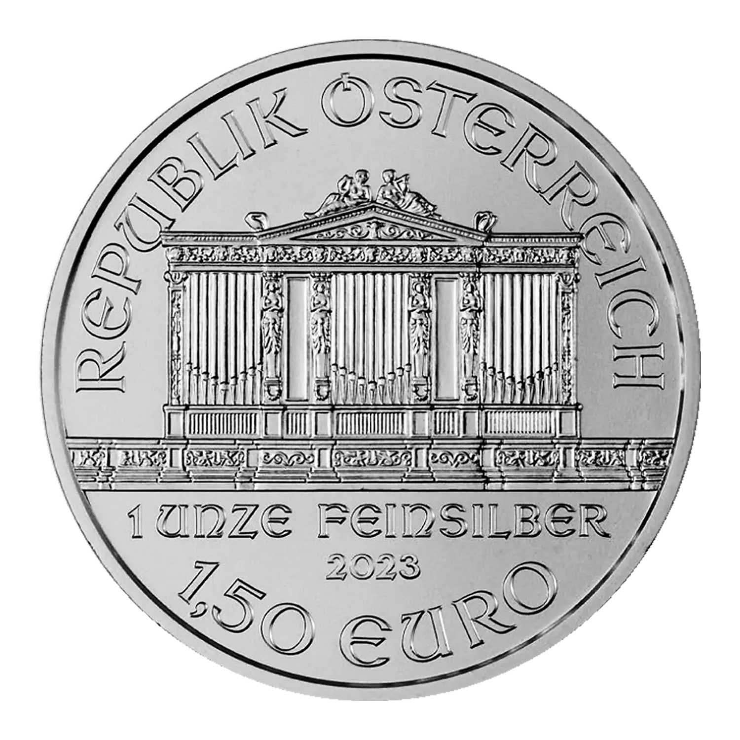 1oz silver coin Vienna Philharmonic 2023 reverse