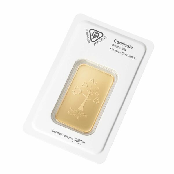 20g Metalor gold bar - reverse packaging