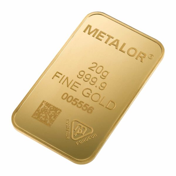 20g Metalor gold bar - front side