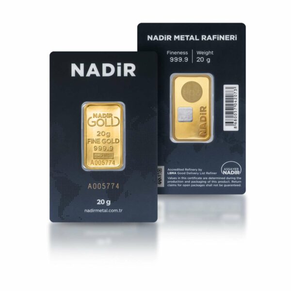 20g gold bar - Nadir front - back