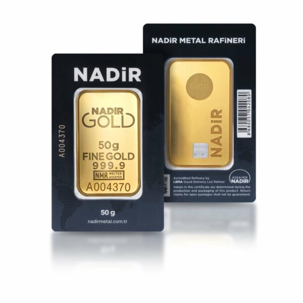 50g gold bar - Nadir front - back